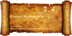 Kassa Alexandra névjegykártya