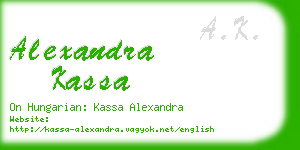 alexandra kassa business card